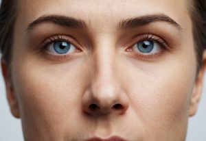 Frau mit blauen Augen