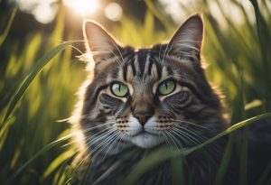 Katze im Gras 1