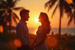 Romantische Abendbilder mit Text für dich